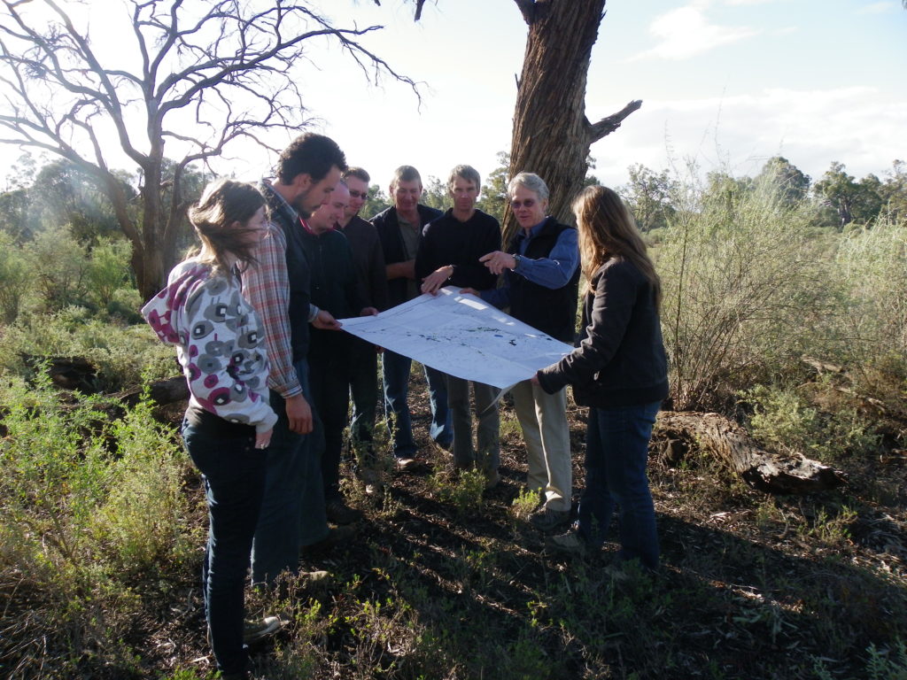 Conservation Action Planning (CAP) at Neds Corner, north-west Victoria. CAP is an adaptive management framework that guides the development of strategies, work plans and measures of success to achieve conservation impact. (Photograph: James Fitzsimons).