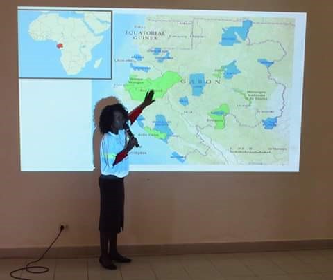 Rebecca Djanivenda presenting the Bas-Ogooué Ramsar Site, Gabon, 2017