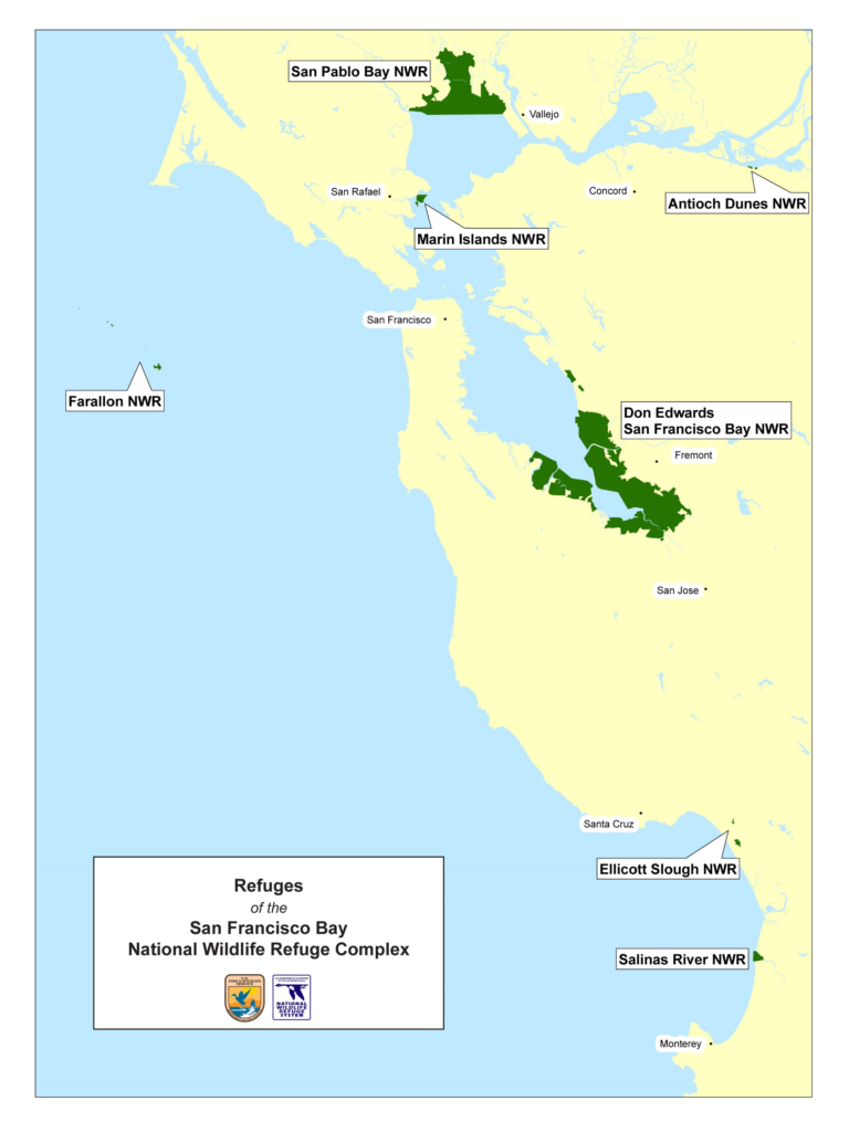 The San Francisco Bay National Wildlife Refuge Complex is a collection of seven National Wildlife Refuges administered by the U.S. Fish and Wildlife Service (USFWS). 